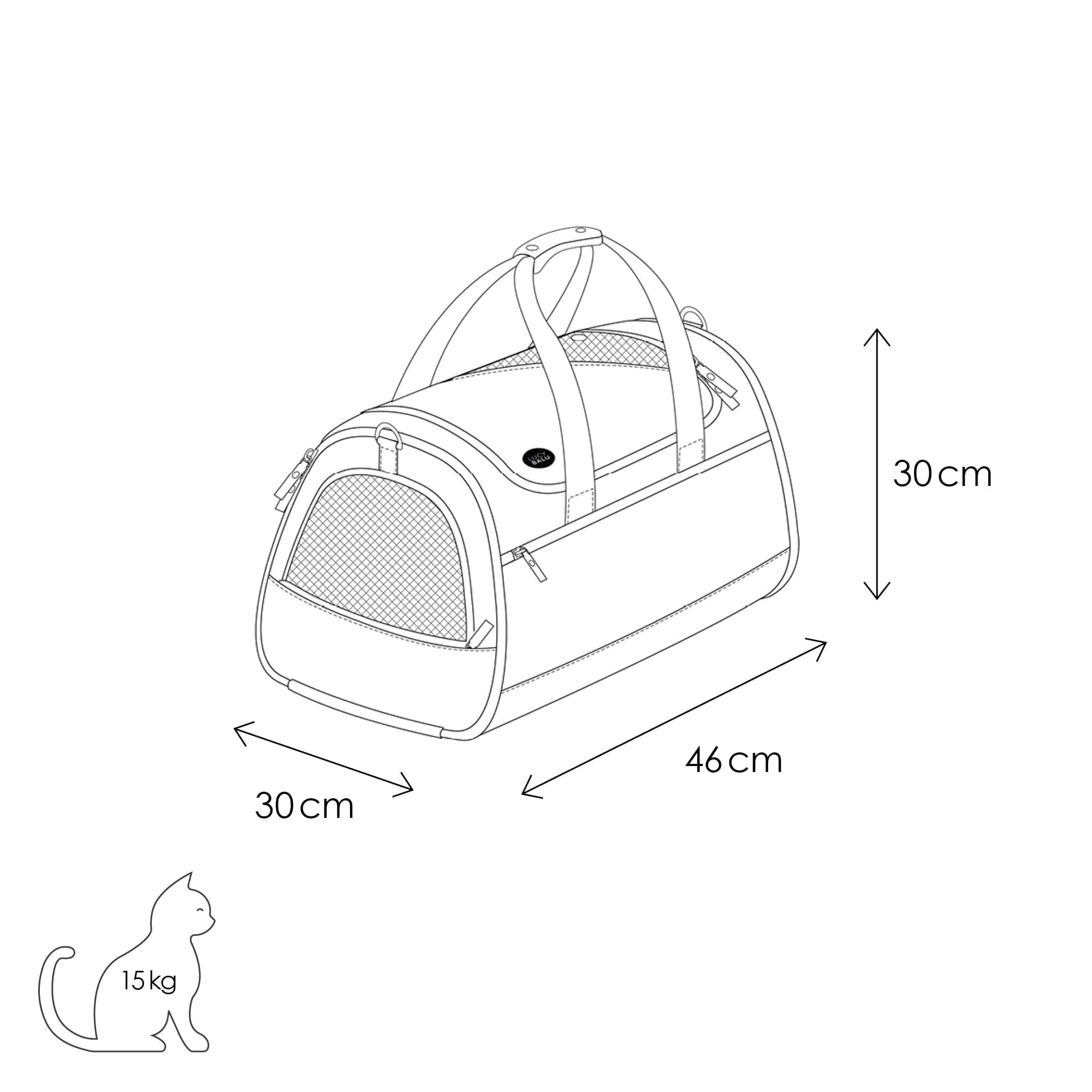 CHECK-IN Transporttasche Maße: 46 x 30 x 30 cm, geeignet für Katzen bis 15 kg