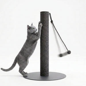 SCRATCHPOLE Kratzstamm in Sisal Anthrazit – Katze kratzt daran, Knot Ball schwingt