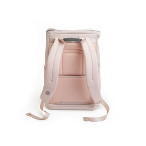 Rosa HOP-ON Katzenrucksack Hello Kitty Edition von hinten mit Tragegurten und LucyBalu Logo