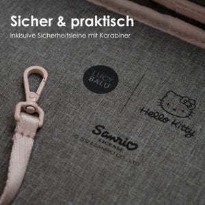 Sicherheitsleine mit Karabiner am HOP-ON Katzenrucksack Hello Kitty Edition mit Sanrio Lizenzaufdruck