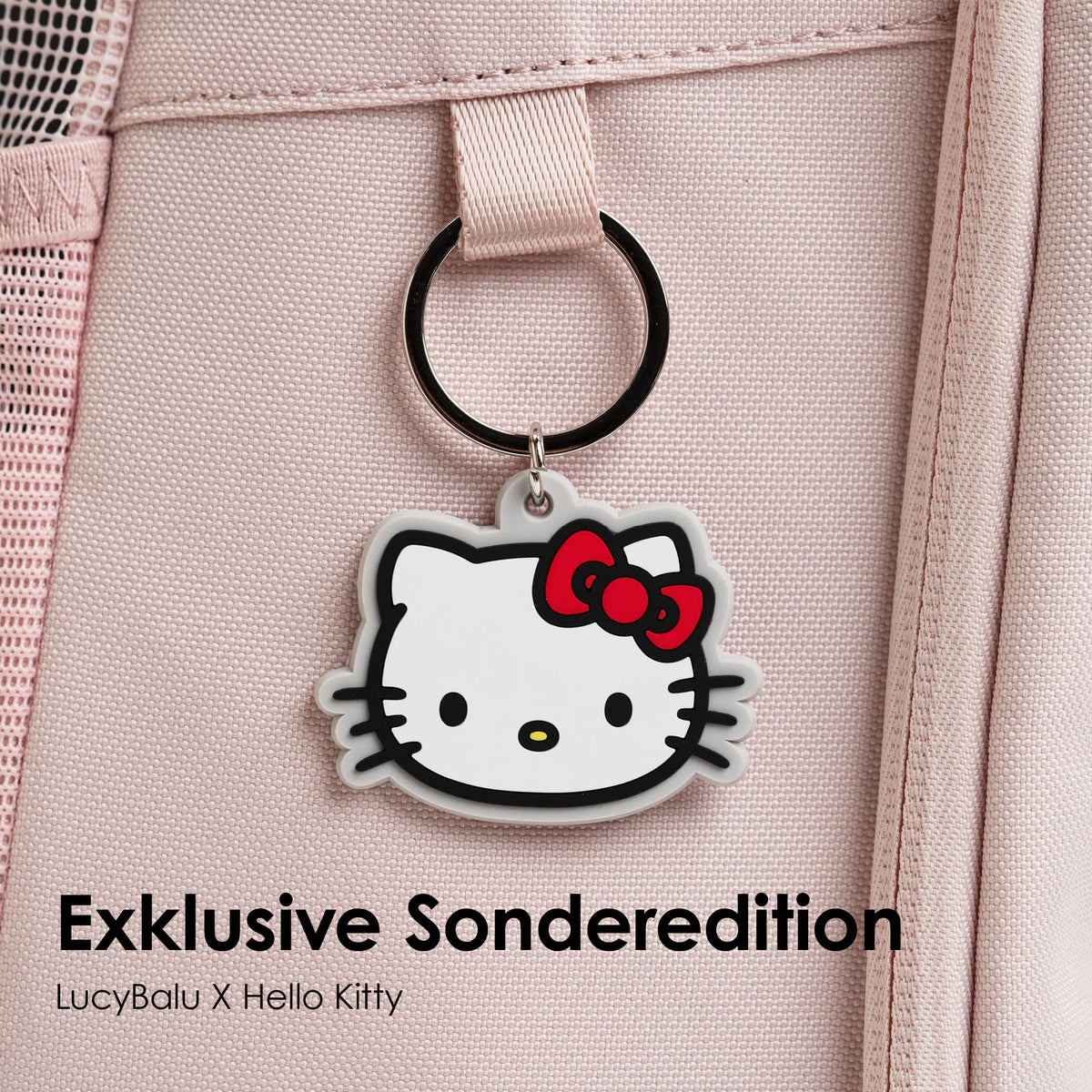 Hello Kitty Anhänger am HOP-ON Katzenrucksack, exklusive Sonderedition LucyBalu X Hello Kitty