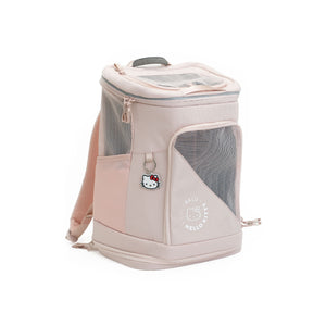 Rosa HOP-ON Katzenrucksack Hello Kitty Edition mit Hello Kitty Anhänger und LucyBalu X Hello Kitty Logo